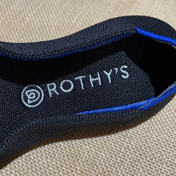 Rothy's Women The Flat Ballerina Knit Slip On Rounded Toe Black Sz 7 READ Washed - Picture 8 of 11